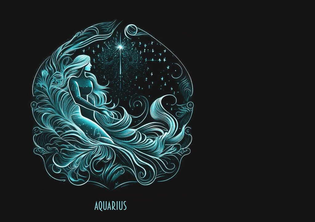 aquarius, star sign, astrology, horoscope, fantasy, ai generated, background, birthday card, zodiac, symbol, shining, aquarius, aquarius, aquarius, aquarius, aquarius