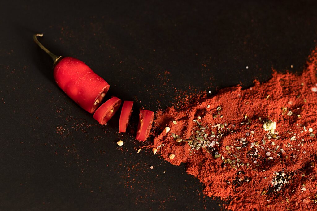 a close-up of a red worm