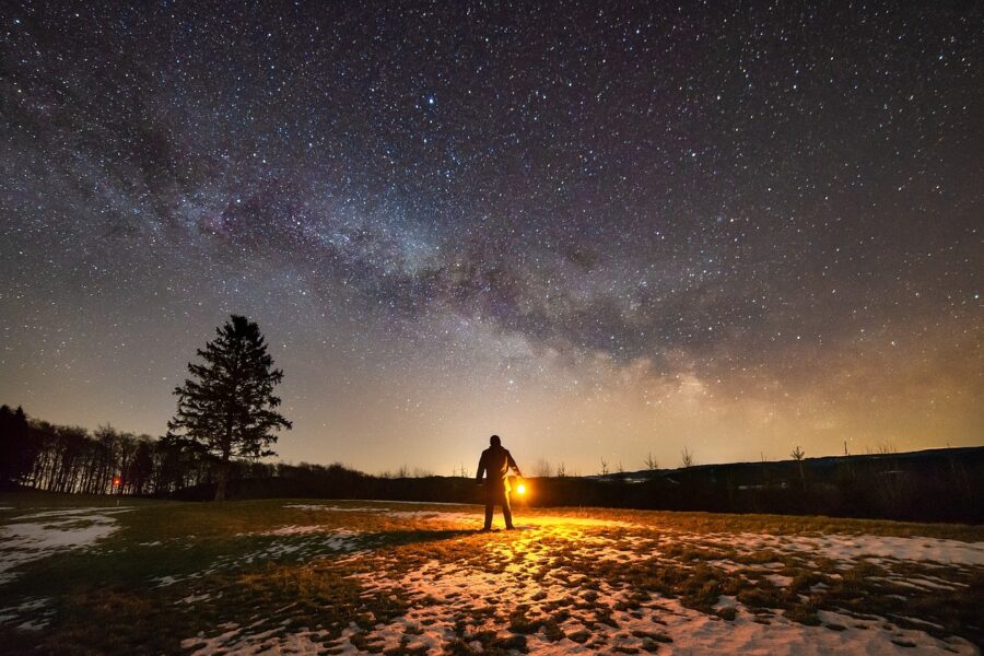 milky way, night, stars, person, man, alone, fear, dark, starry sky, universe, nature, galaxy, silhouette, landscape, light, lantern, tree, spooky, creepy, stars, man, alone, alone, alone, fear, fear, universe, universe, universe, universe, universe, galaxy, galaxy