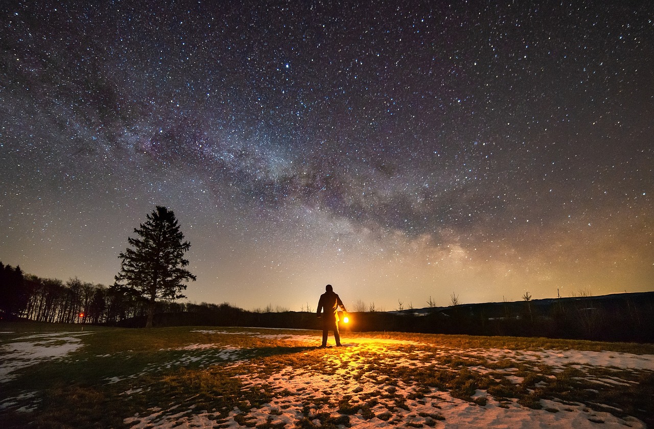 milky way, night, stars, person, man, alone, fear, dark, starry sky, universe, nature, galaxy, silhouette, landscape, light, lantern, tree, spooky, creepy, stars, man, alone, alone, alone, fear, fear, universe, universe, universe, universe, universe, galaxy, galaxy