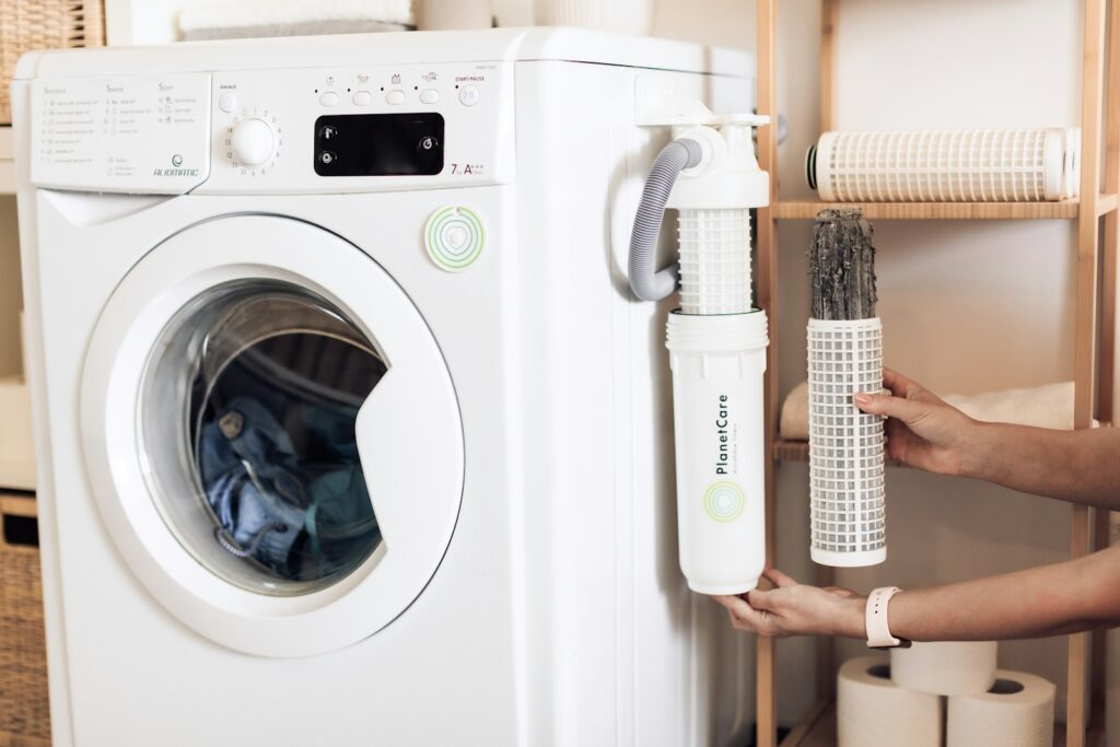 white front load washing machine